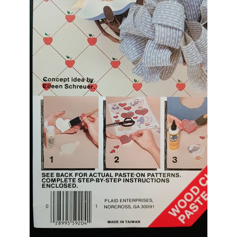 Plaid Apple Bits‎ Wood Cut Outs Paste Patterns Craft Kit No 59204 Amish Country